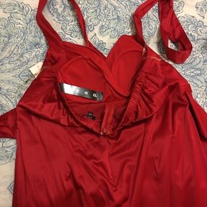 Red Halter Dress with pockets